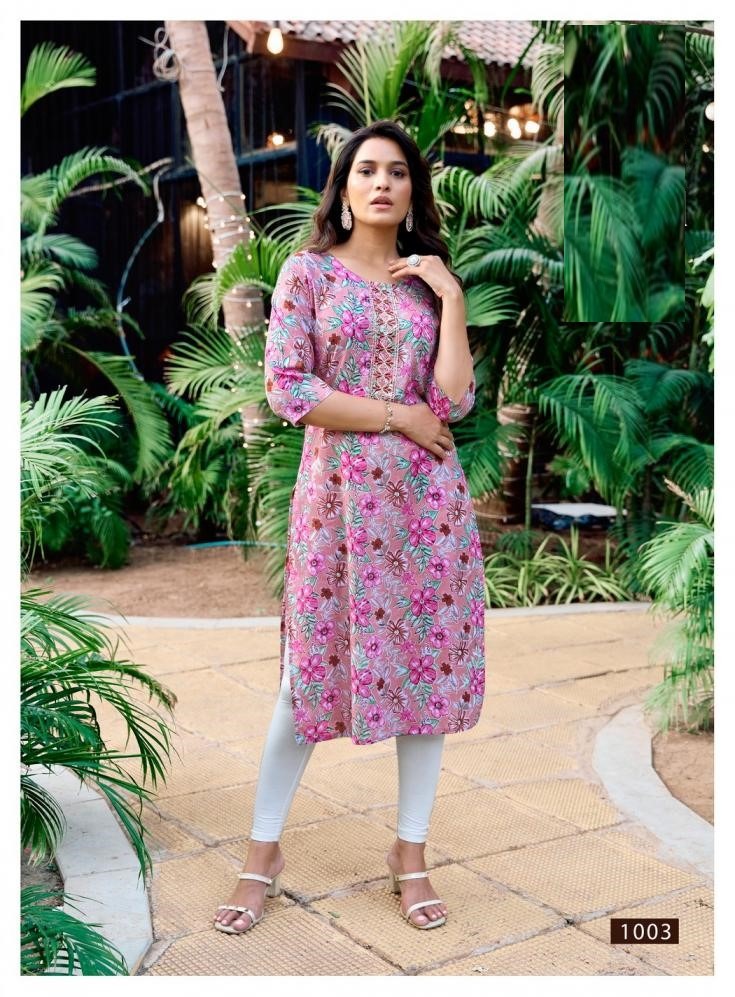 Straight Fit Printed Summer Wear Kurti 1001