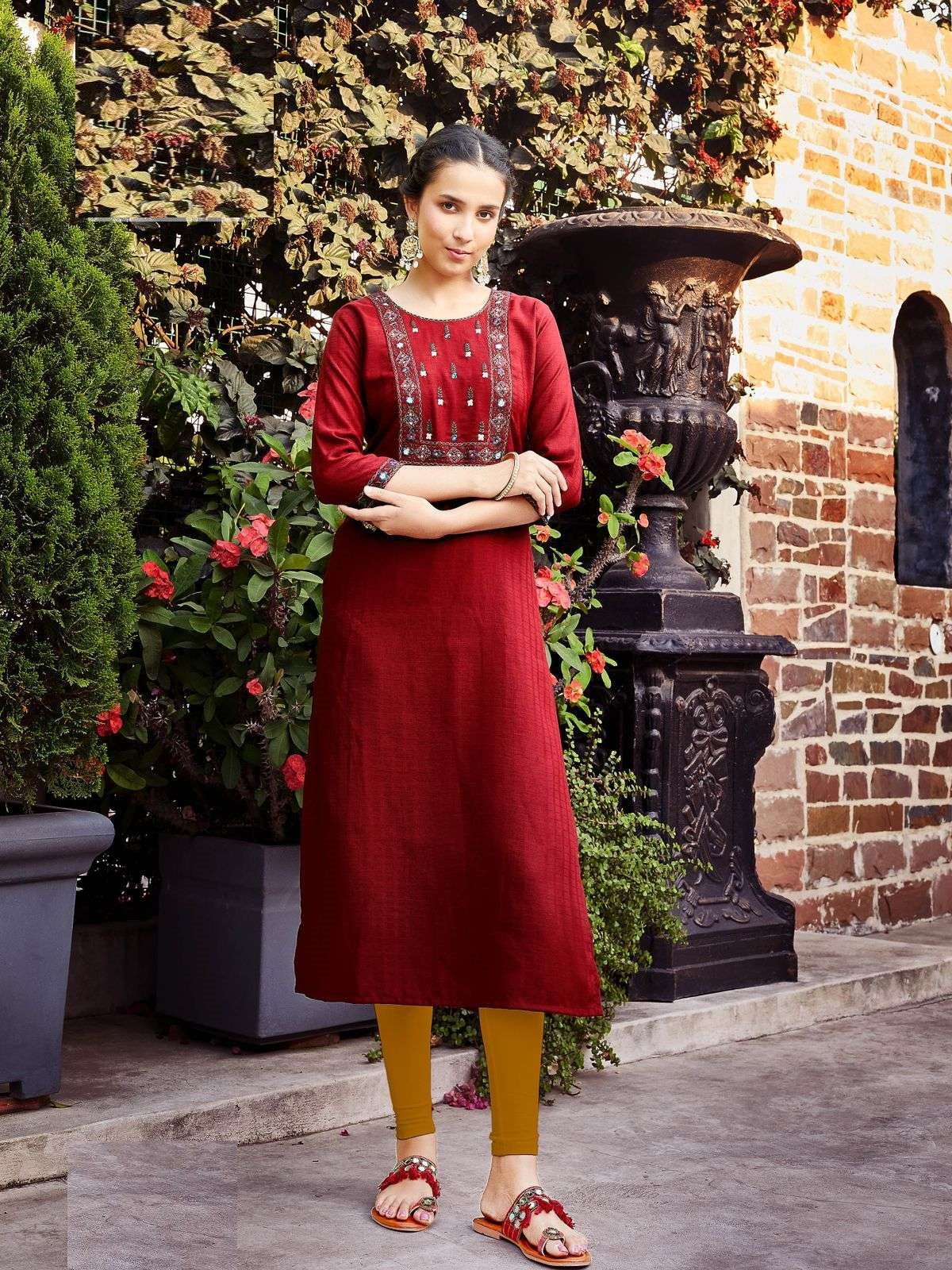Festive Wear Fancy Fabric Full Stitch Kurti 10002