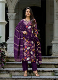 Casual Wear Floral Prints Vetican Silk Suit 4001