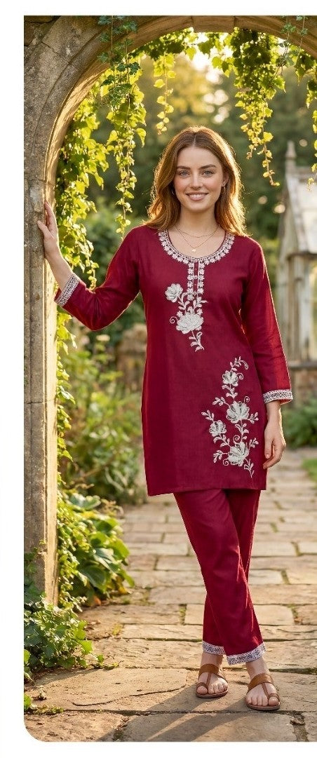Vertican Silk Party Work Hand Work Co-ord Set 103