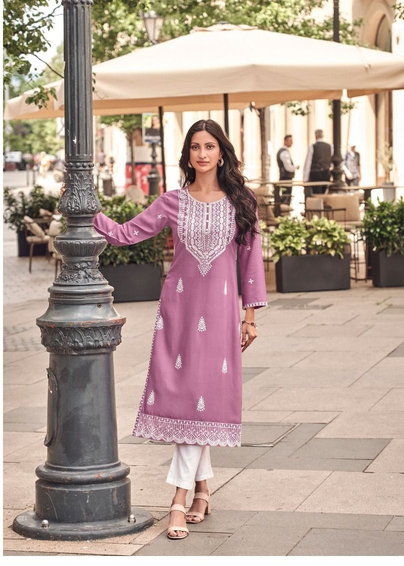 Stylish Lucknowi Kurta Set For Office And Casual Wear 1142