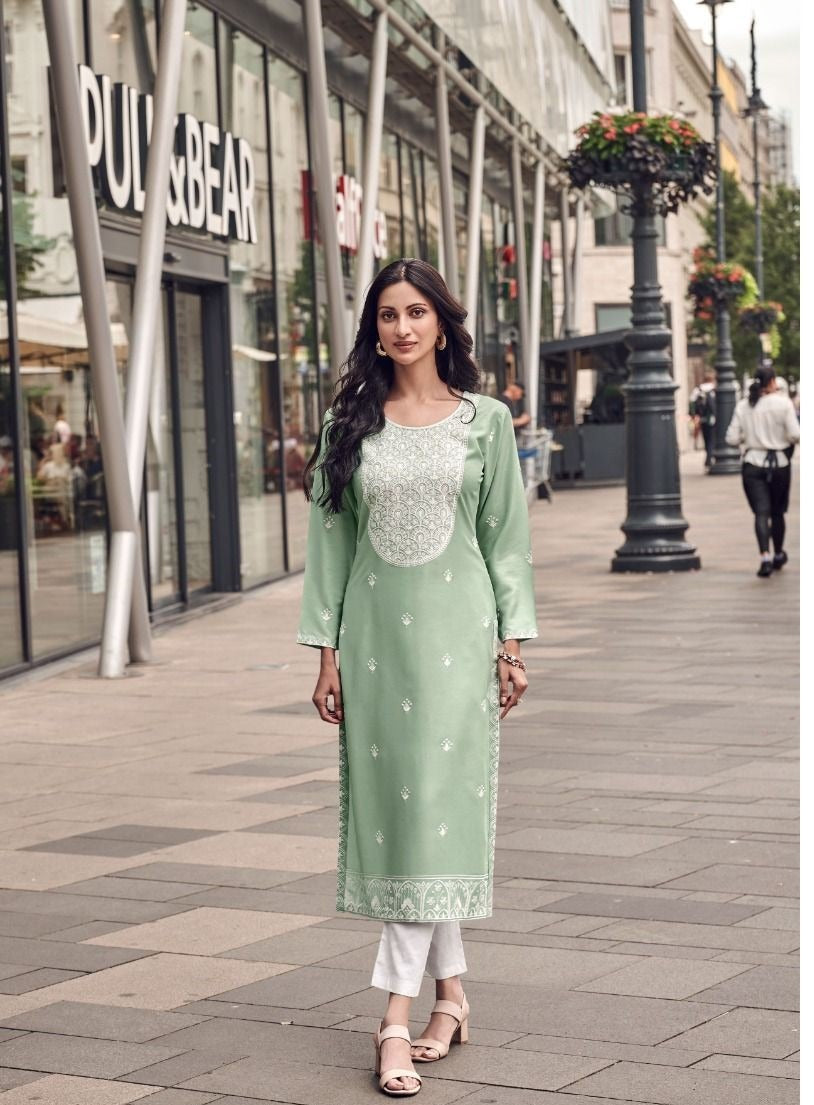 Stylish Lucknowi Kurta Set For Office And Casual Wear 1142