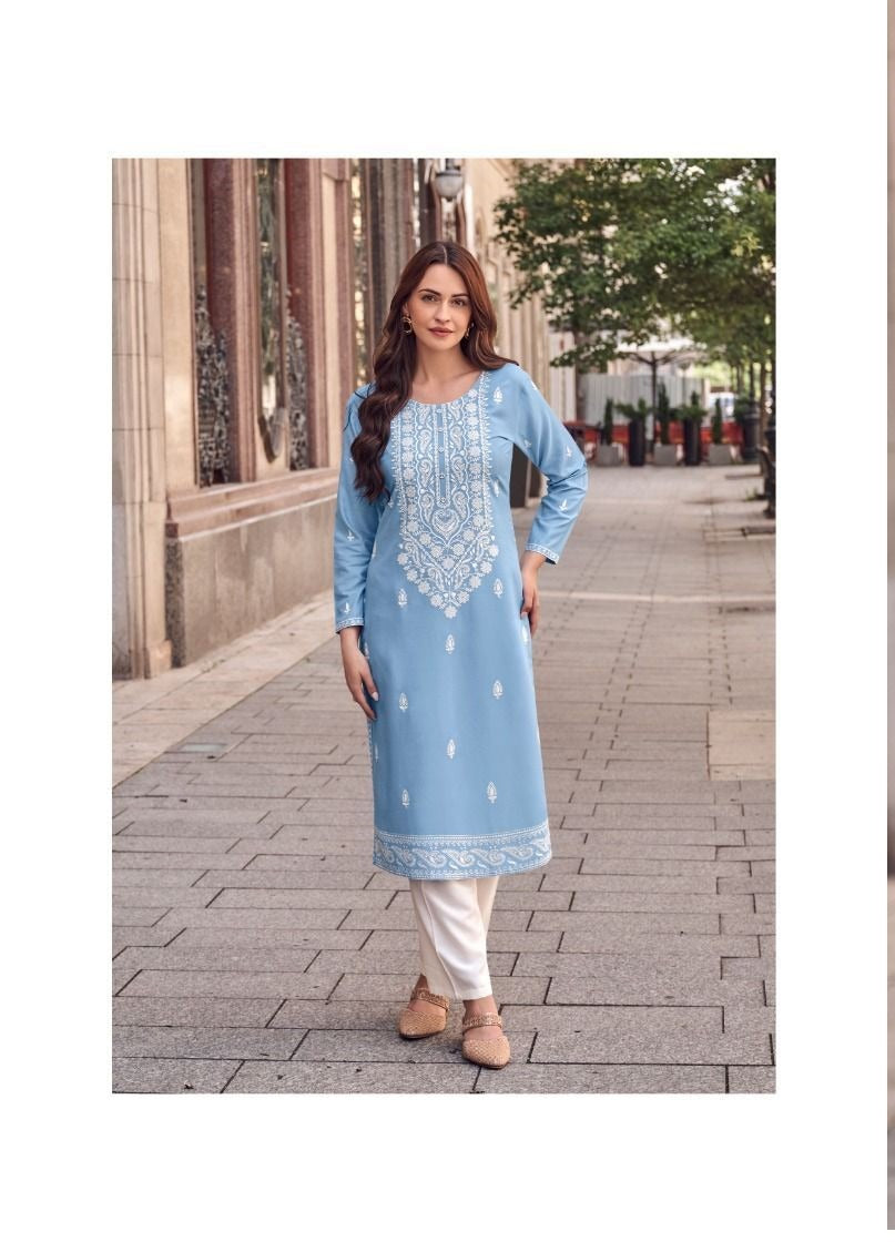 Stylish Lucknowi Kurta Set For Office And Casual Wear 1142