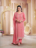Chinon Silk Heavy Embroidered Semi Stitched Suit 68461
