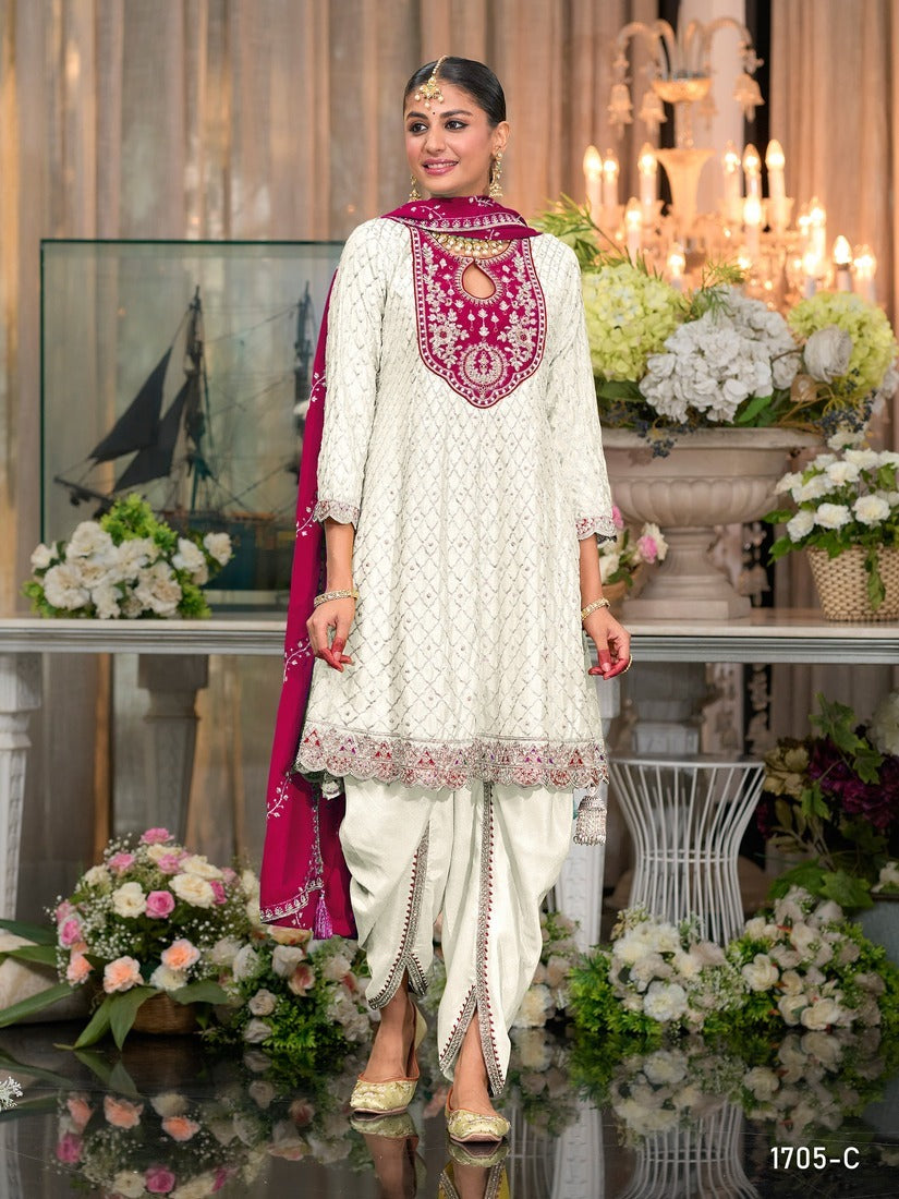 Indo-Western look Short Kurti, Dhoti & Dupatta Sets For Festivals & Weddings 1705