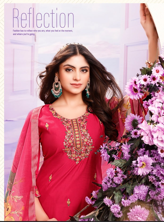 Pink Roman Silk Suit With Digital Print Dupatta 206