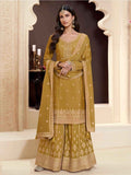 Chinon Silk Embroidered Full Stitched Wedding Palazzo Suit 72151