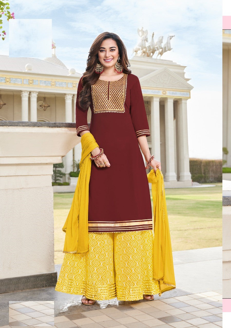 Full Stitched Heavy Embroidery Sharara Suit 1007