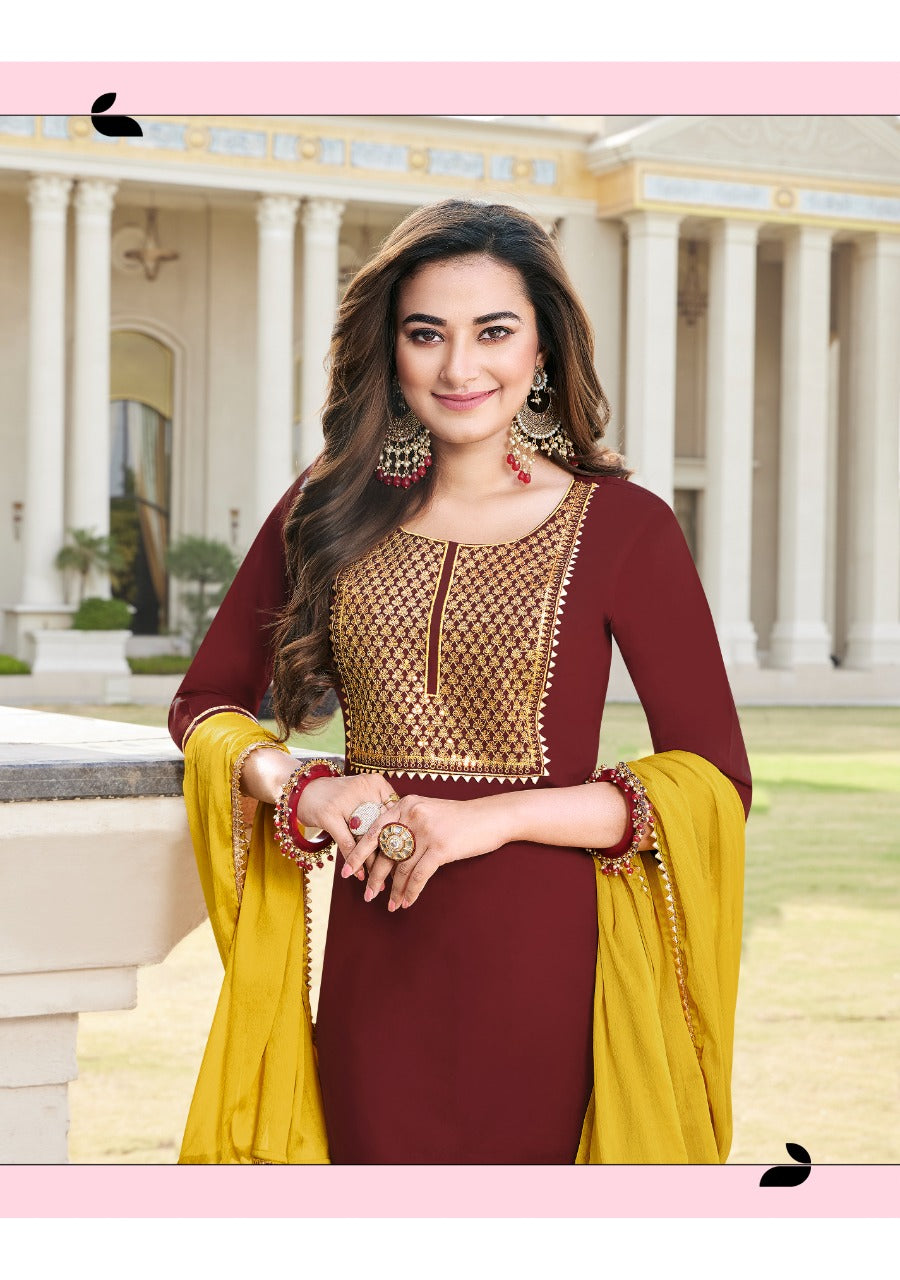 Full Stitched Heavy Embroidery Sharara Suit 1007