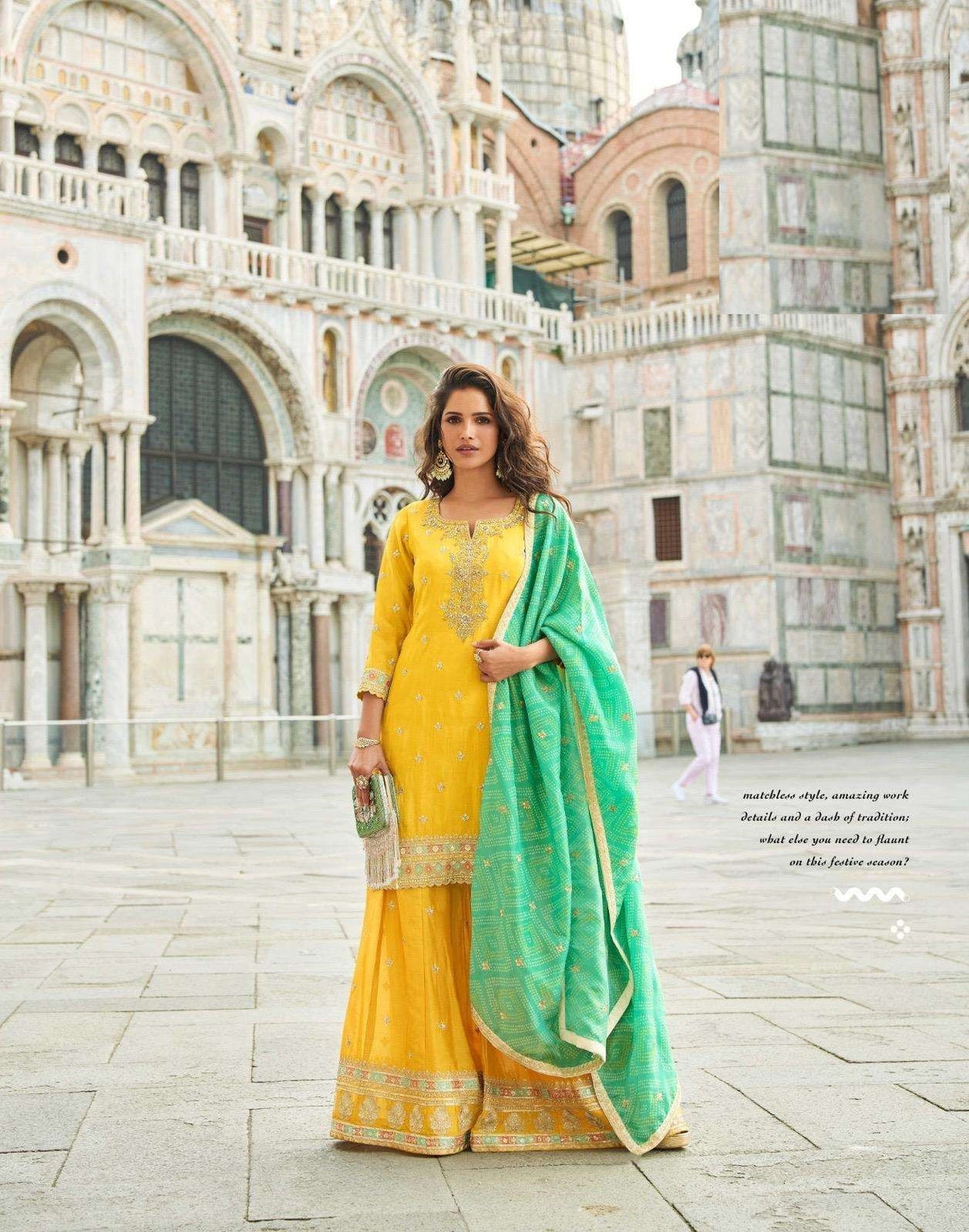 Wedding Collection Heavy Chinon Sharara Suit 10032