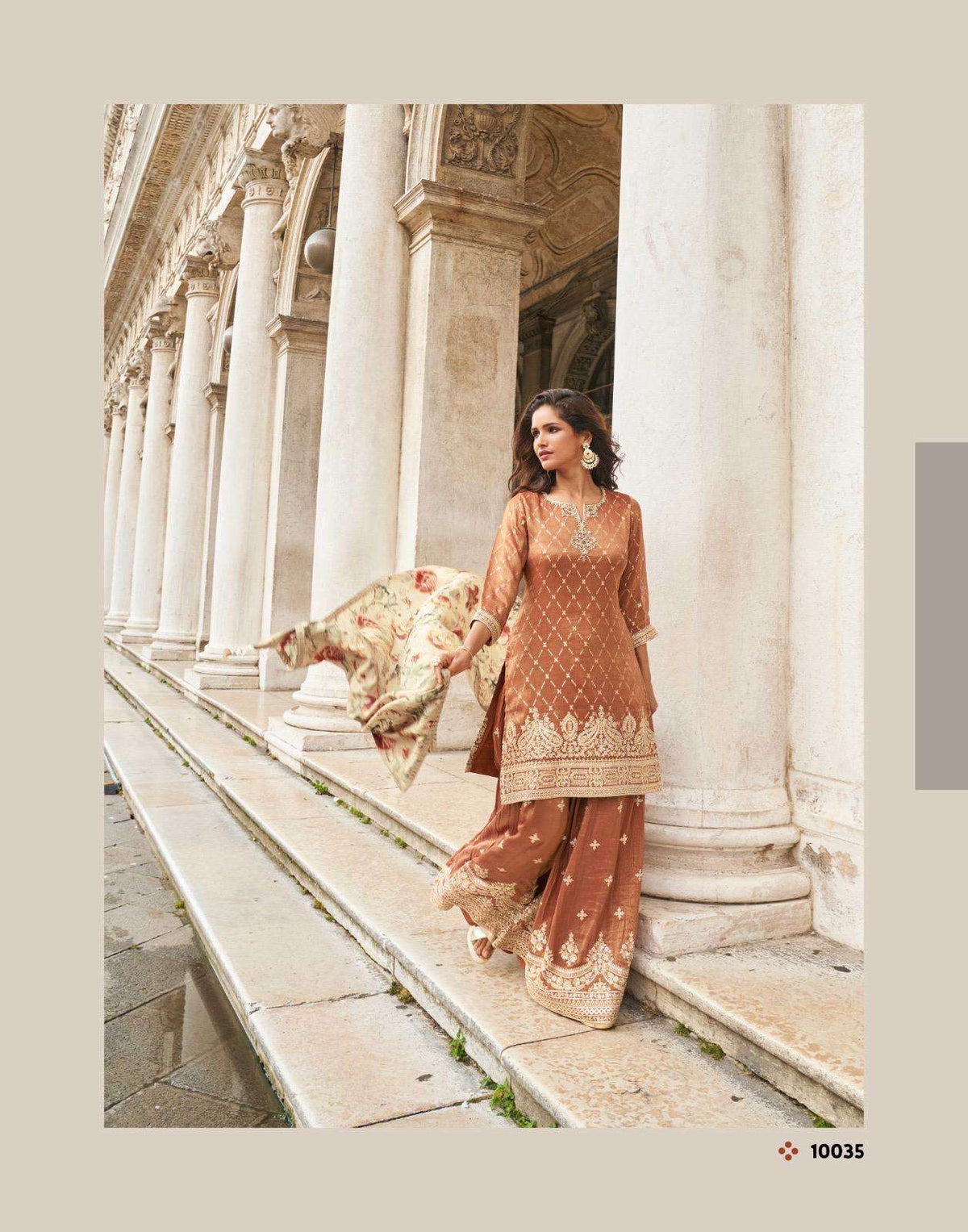 Wedding Collection Heavy Chinon Sharara Suit 10032