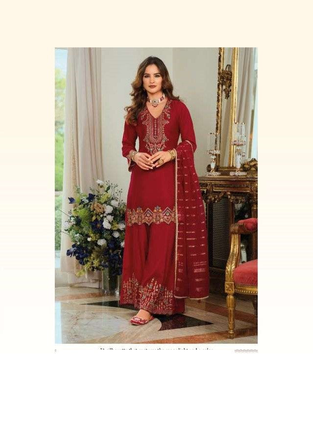 Shimmer Silk Hand Work Full Stitched Palazzo Suit 30401