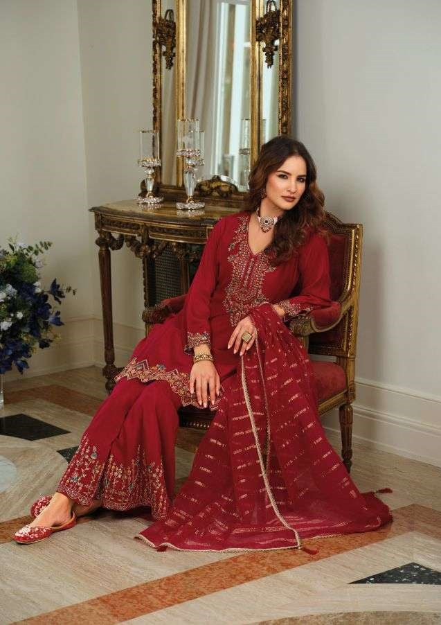 Shimmer Silk Hand Work Full Stitched Palazzo Suit 30401