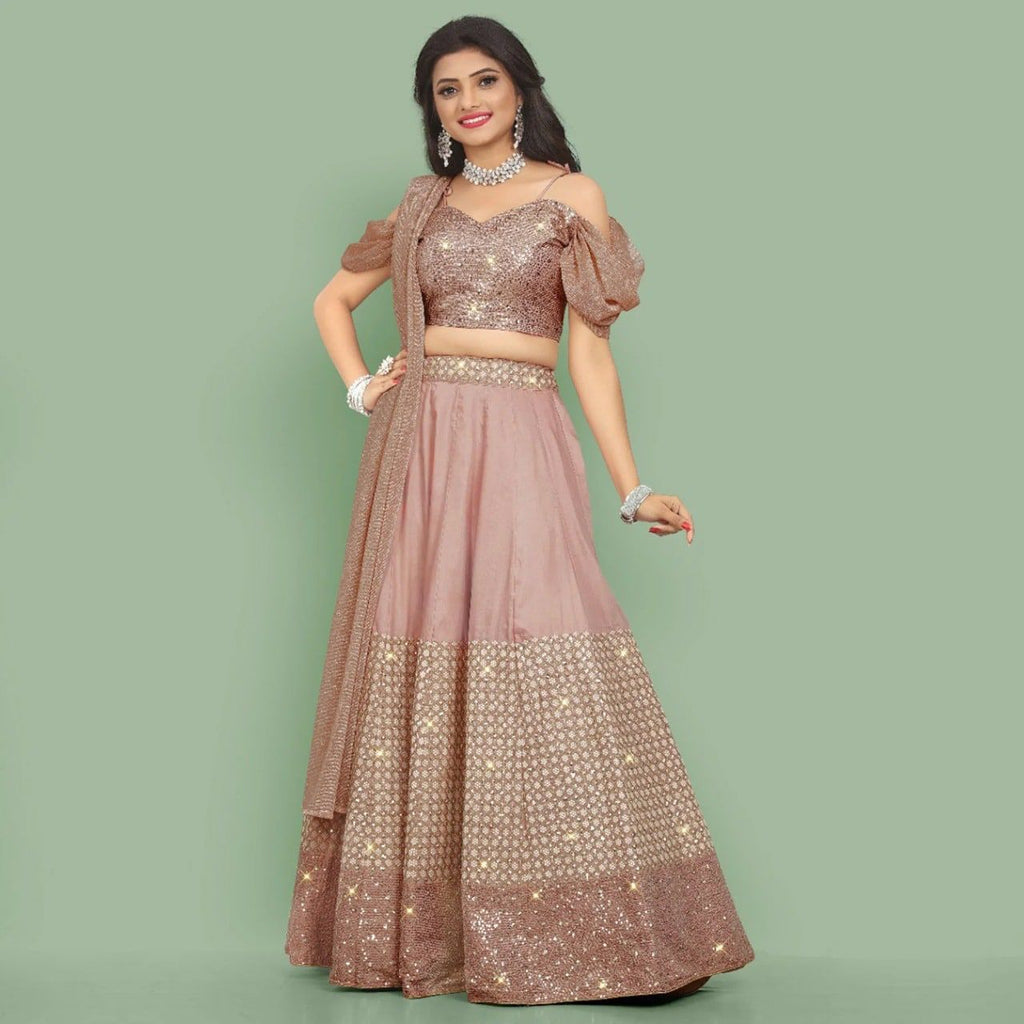 Puff Sleeve Off Shoulder Indo-Western Lehenga 273