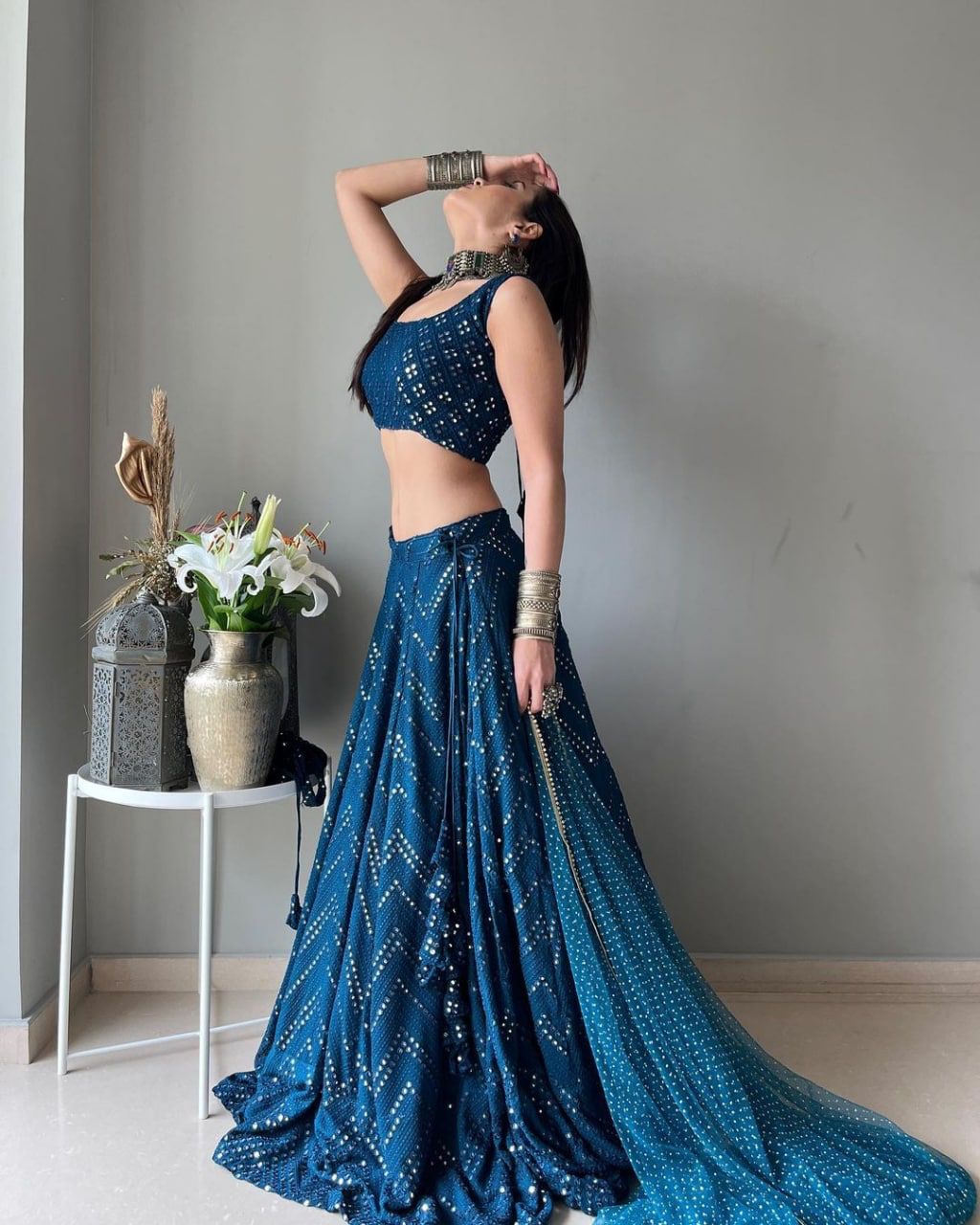 All Over Sequins Work Wedding Lehenga 323