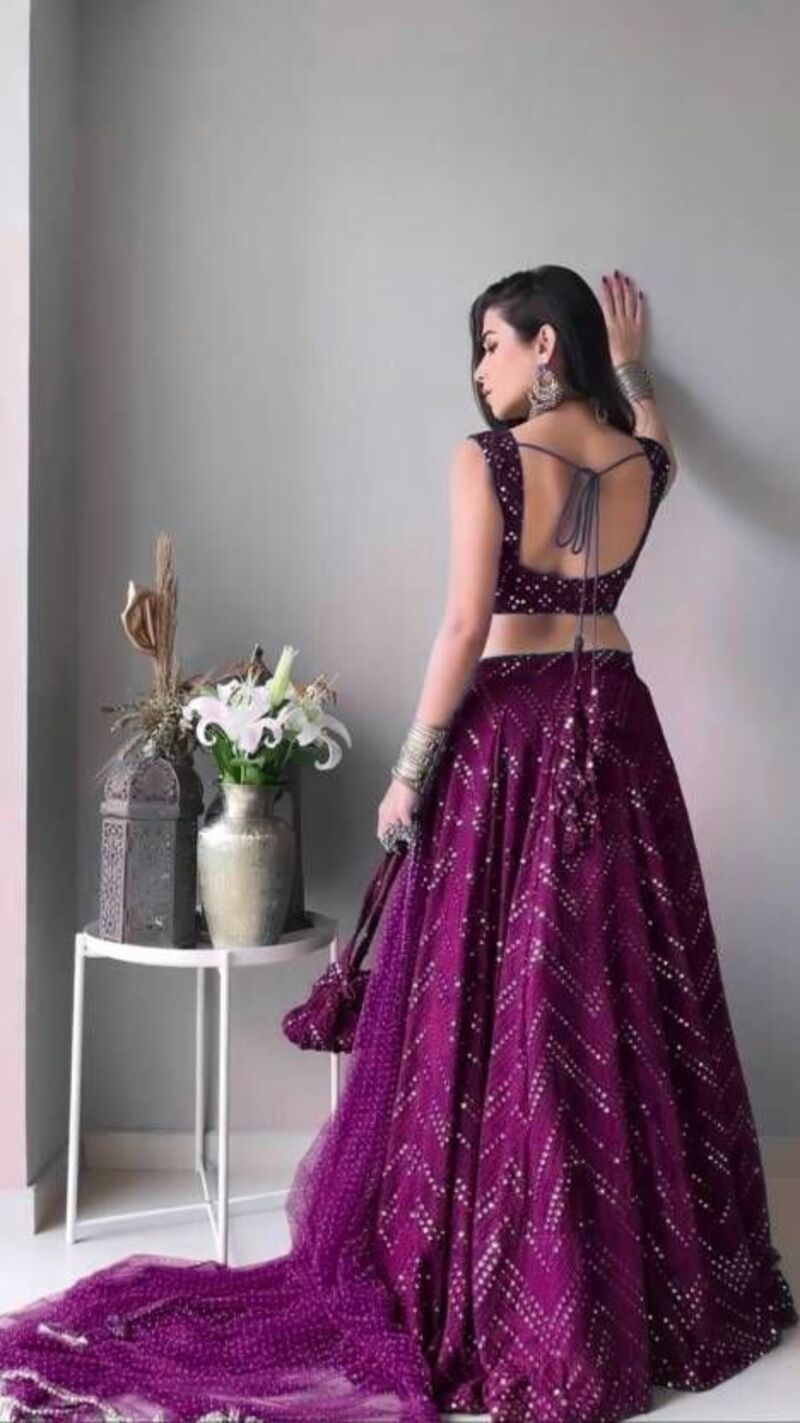 All Over Sequins Work Wedding Lehenga 323