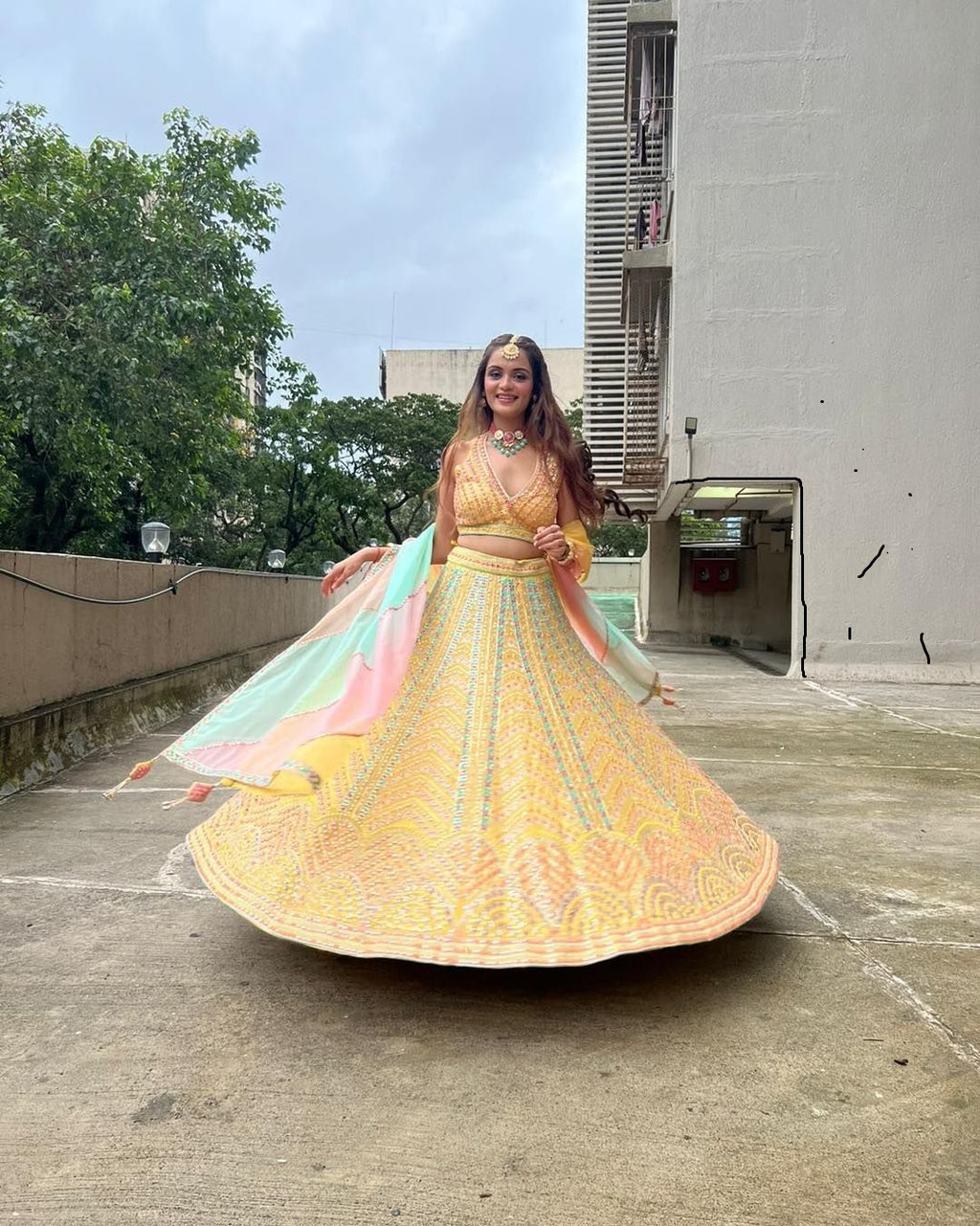 Heavy Silk Multicolor Wedding Lehenga V3-336
