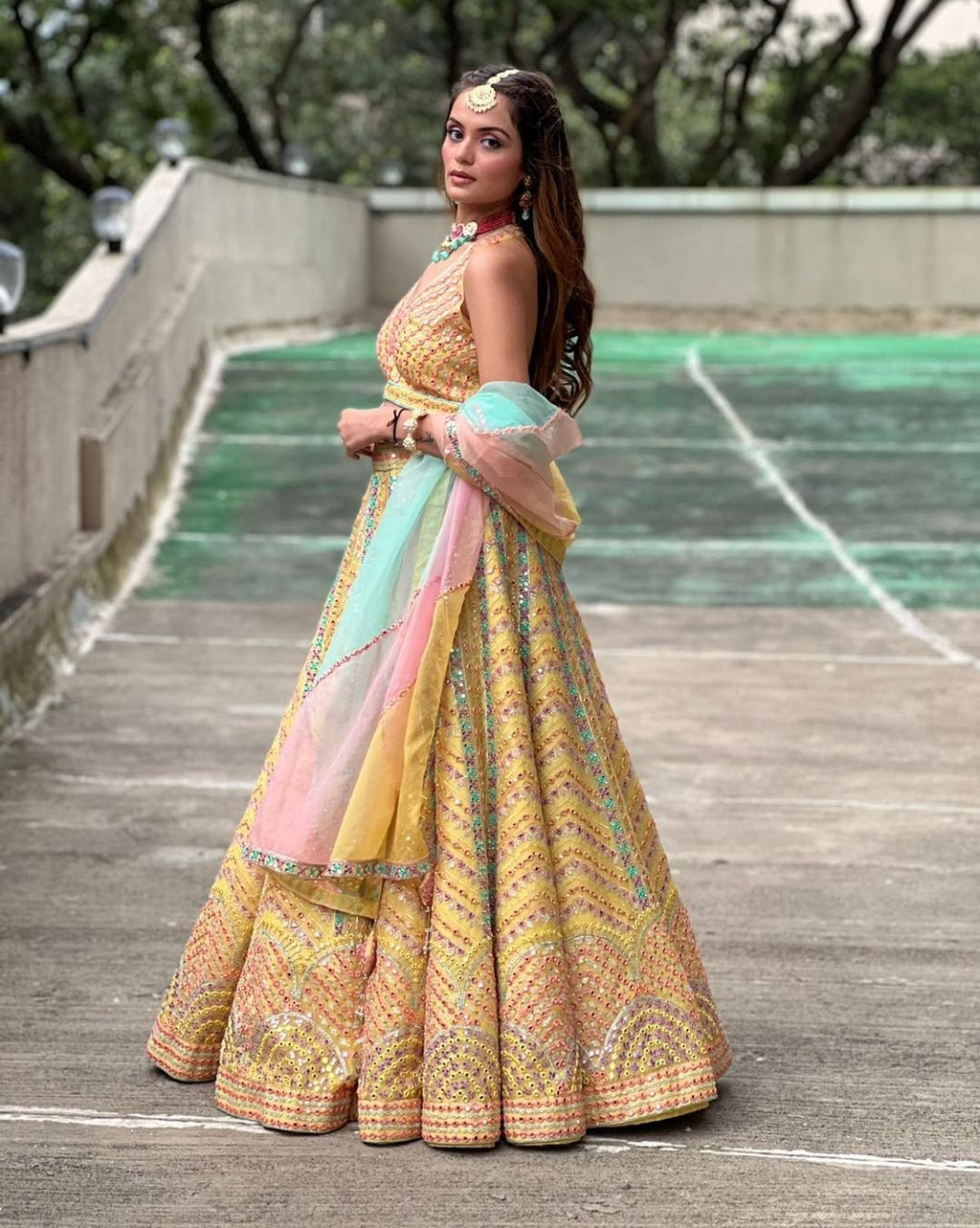 Heavy Silk Multicolor Wedding Lehenga V3-336
