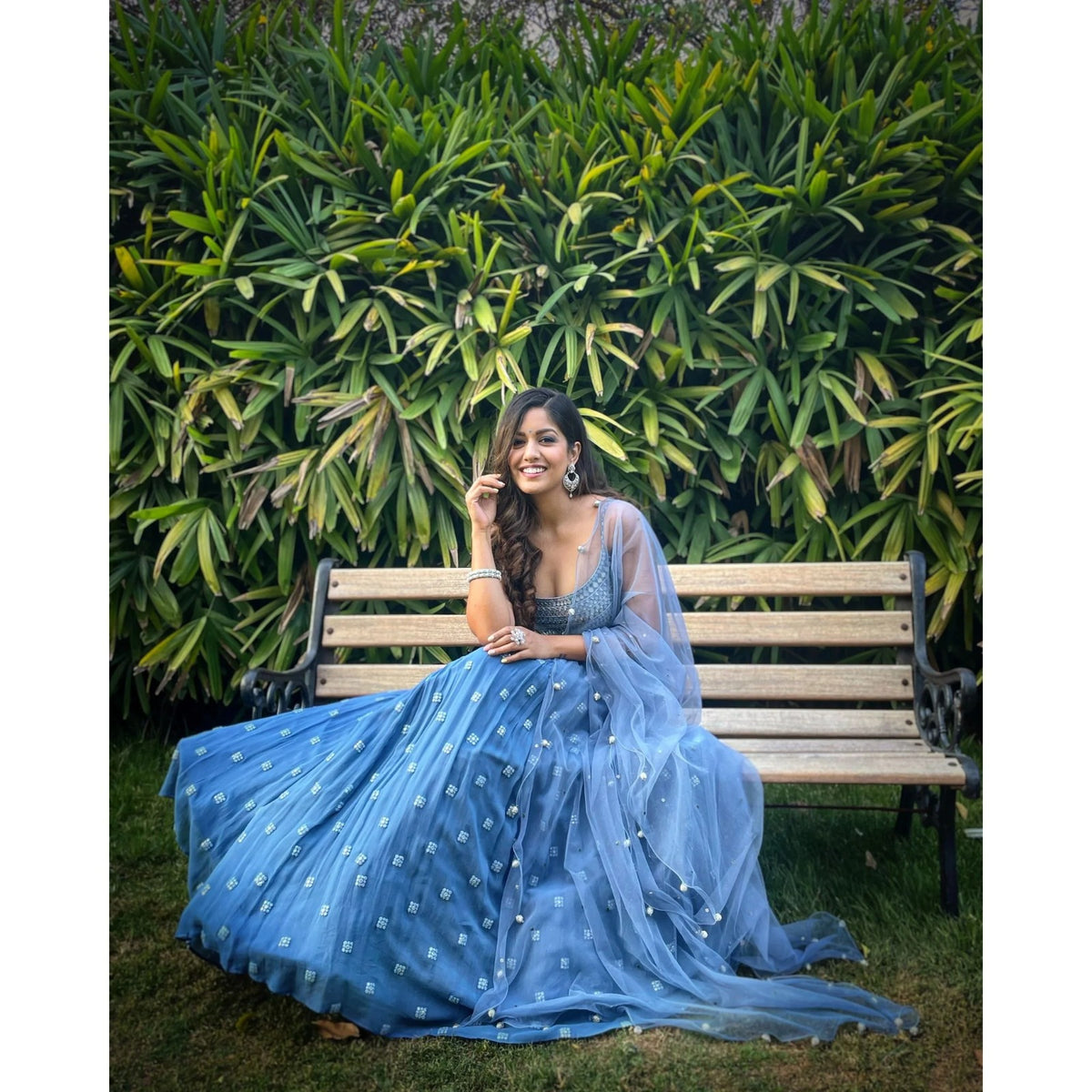 Ishita Dutta Celebrity Heavy Sequins Work Georgette Lehenga V3-337
