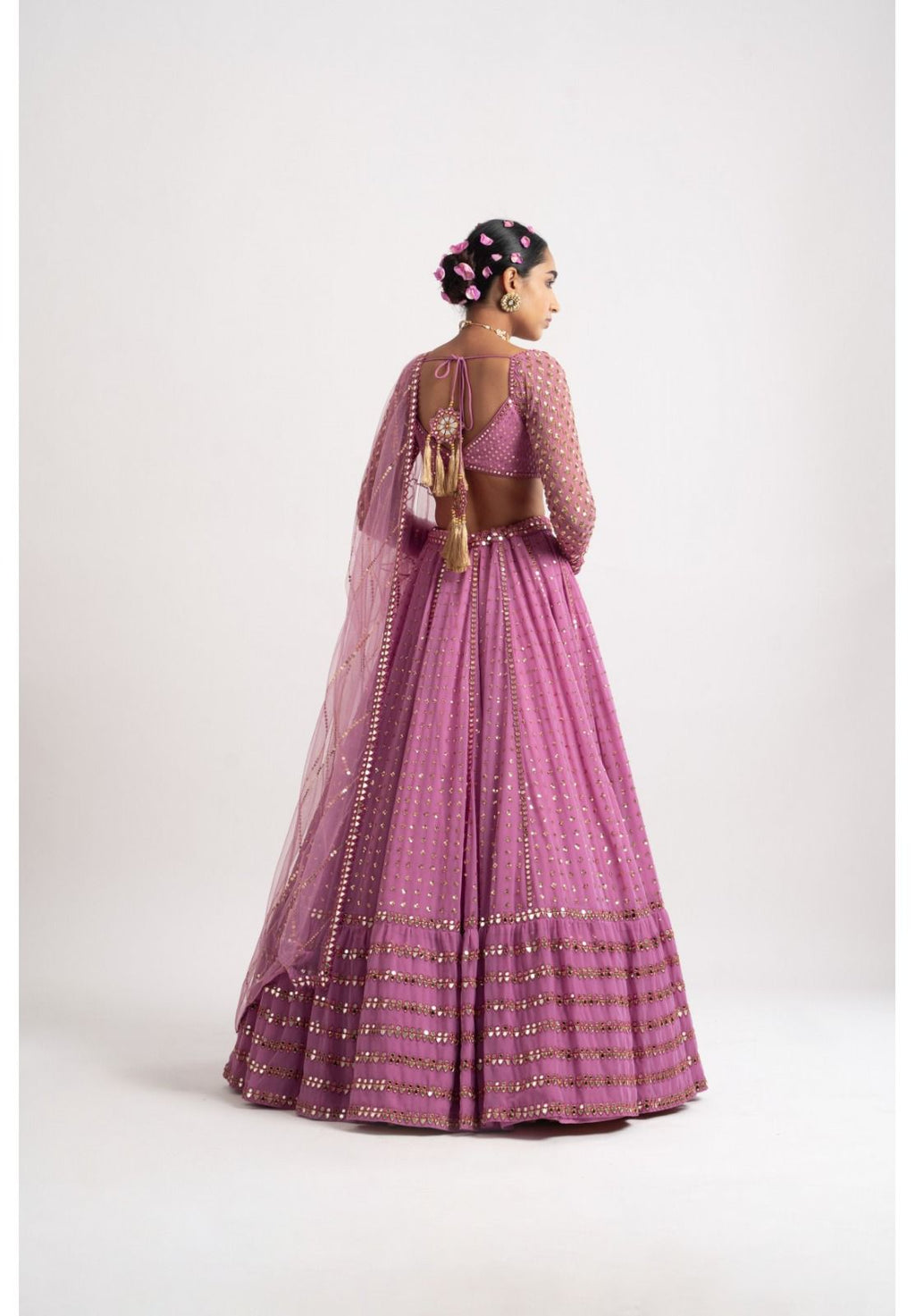 Lovely Lavender Heavy Sequins Work Wedding Lehenga 338A