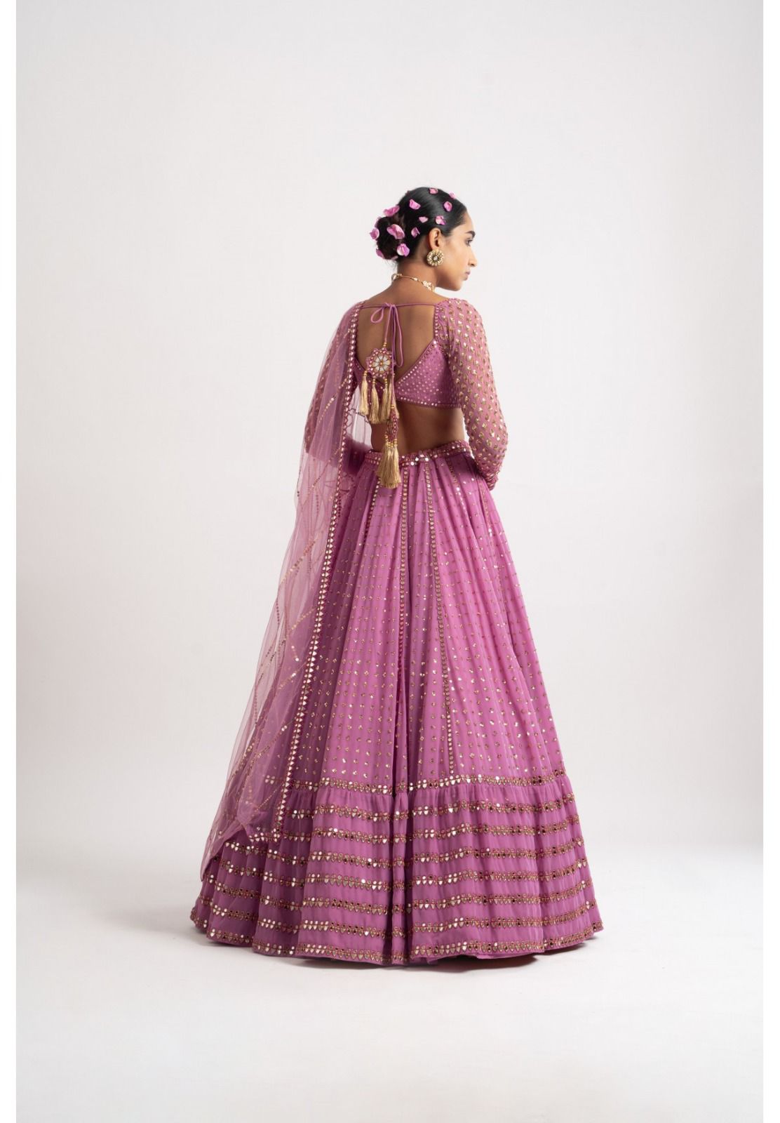 Lovely Lavender Heavy Sequins Work Wedding Lehenga 338A