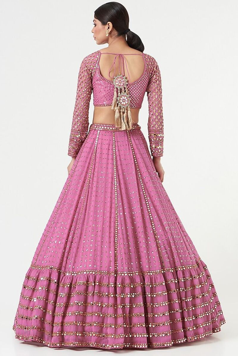 Lovely Lavender Heavy Sequins Work Wedding Lehenga 338A