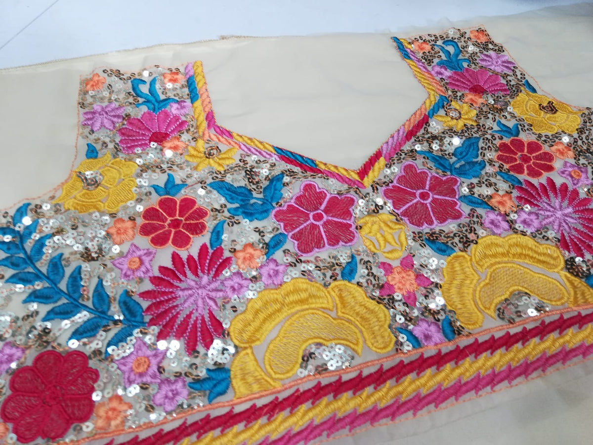 Multicolor Heavy Georgette Net Floral Wedding Lehenga 342