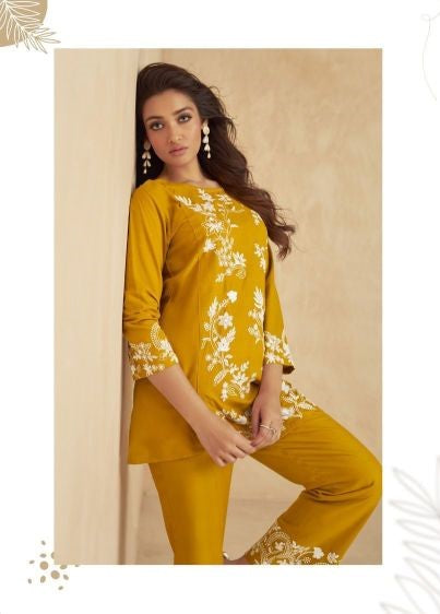 Pure Rayon Lucknowi Work Co-ord Set 907
