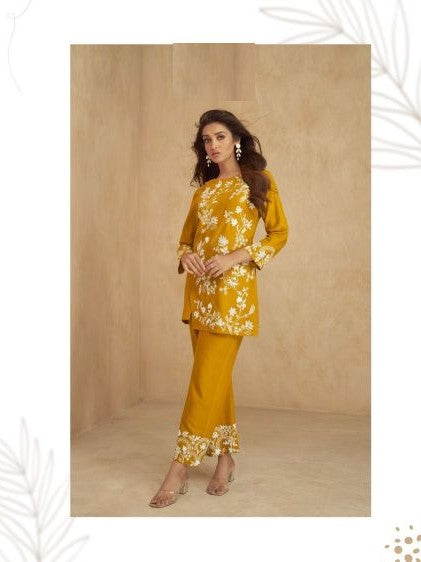 Pure Rayon Lucknowi Work Co-ord Set 907