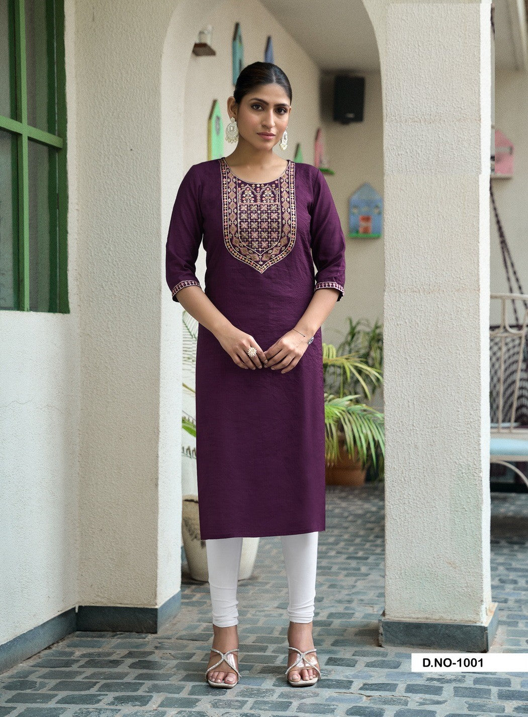 Casual Wear Vetican Silk Full Stitched Kurti 1001