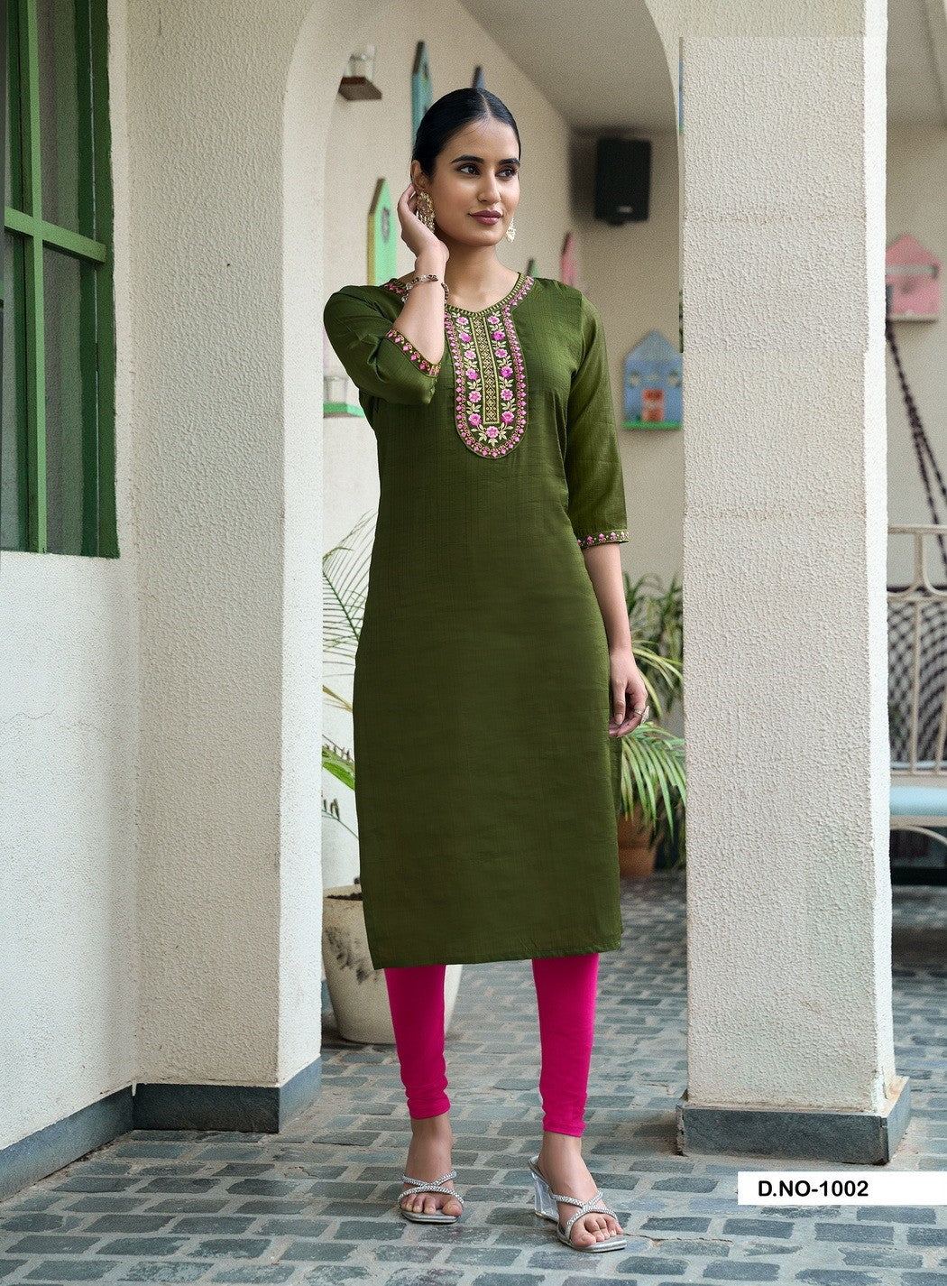 Casual Wear Vetican Silk Full Stitched Kurti 1001