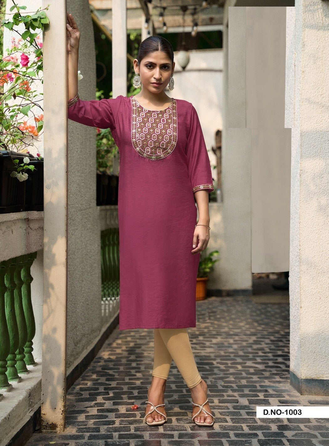 Casual Wear Vetican Silk Full Stitched Kurti 1001